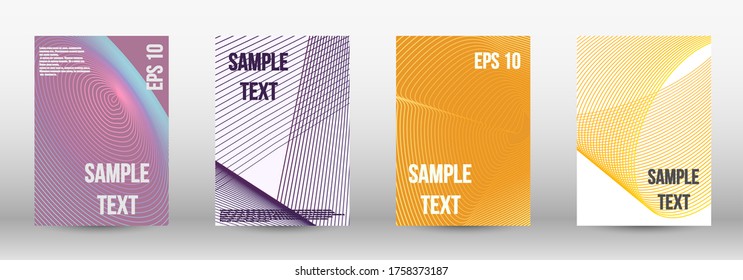 Modern abstract background. A set of trendy covers.  Wave lines.Striped background.  Trendy geometric patterns. EPS10 Vector Design.