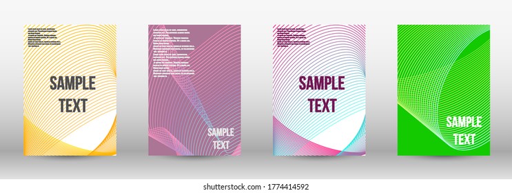 Modern abstract background. A set of trendy covers.  Wave lines.Striped background.  Trendy geometric patterns. EPS10 Vector Design.