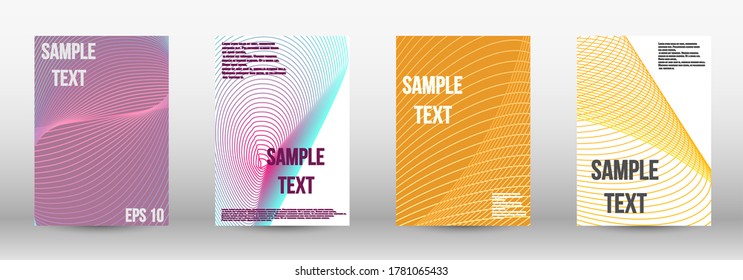 Modern abstract background. A set of trendy covers.  Wave lines.Striped background.  Trendy geometric patterns. EPS10 Vector Design.