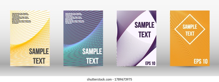 Modern abstract background. A set of trendy covers.  Wave lines.Striped background.  Trendy geometric patterns. EPS10 Vector Design.