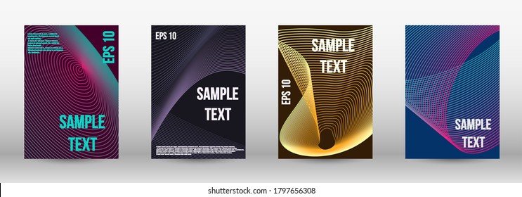 Modern abstract background. A set of trendy covers.  Wave lines.Striped background.  Trendy geometric patterns. EPS10 Vector Design.