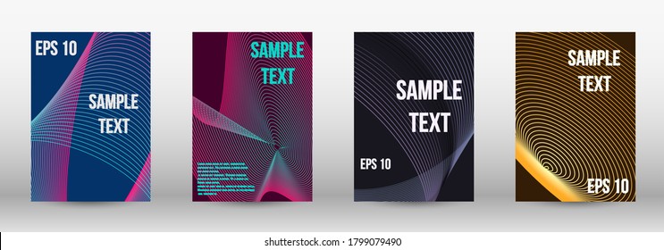 Modern abstract background. A set of trendy covers.  Wave lines.Striped background.  Trendy geometric patterns. EPS10 Vector Design.