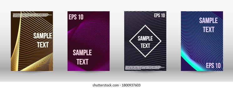 Modern abstract background. A set of trendy covers.  Wave lines.Striped background.  Trendy geometric patterns. EPS10 Vector Design.