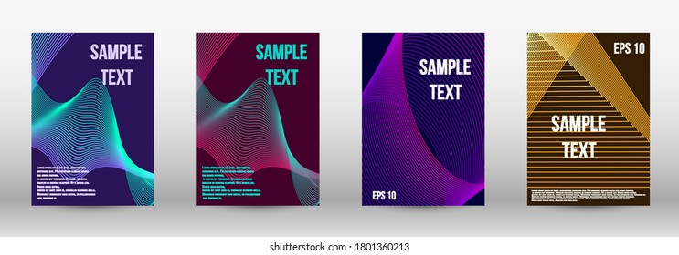 Modern abstract background. A set of trendy covers.  Wave lines.Striped background.  Trendy geometric patterns. EPS10 Vector Design.