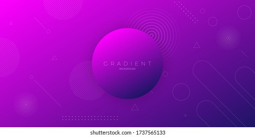 Modern abstract background with shades of purple and blue and memphis elements as well as digital and technological themes.