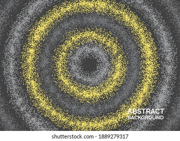 Modern abstract background with shapes. Circles with texture. Yellow and gray design. Vector illustration