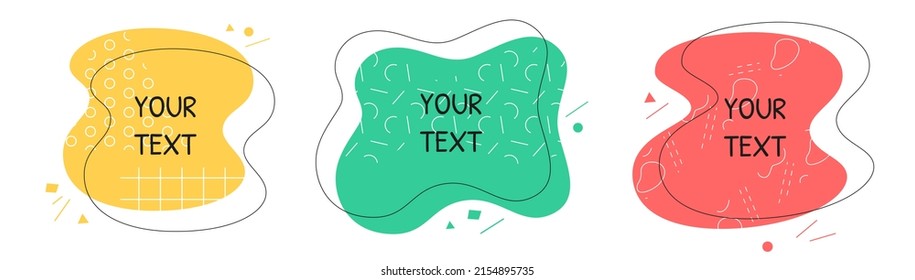 Modern abstract background shapes. Flat geometric liquid form. Modern vector template with geometric pattern.