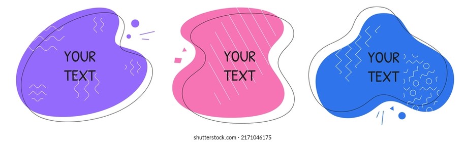 Modern abstract background shapes. Flat geometric liquid form. Modern vector template with geometric pattern.
