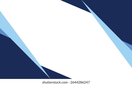 Modern abstract background with sharp angular blue shapes framing a clean white center. Ideal for business, corporate, or creative content in presentations, flyers, or digital designs.