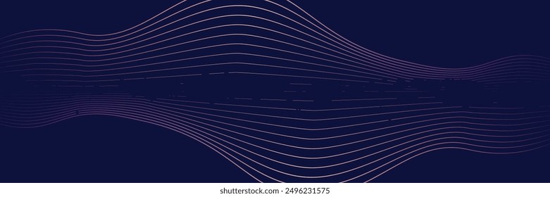 Moderner abstrakter Hintergrund mit leuchtenden Wellen. Line Art Design. Dynamische wellenförmige Linien. Futuristischer Stil. eps10.