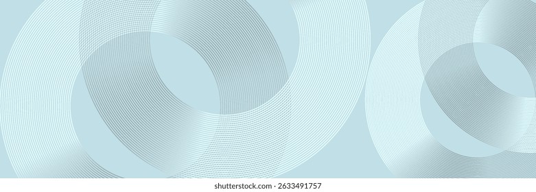 Modern abstract background. Shiny white gradient circle lines. Minimal geometric pattern. Simple graphic element. Futuristic concept. Suit for cover, poster, banner, brochure, flyer, header, website