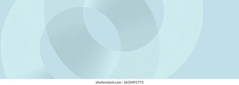 Fondo abstracto moderno. Líneas circulares degradadas blancas brillantes. Patrón geométrico mínimo. Elemento gráfico simple. Concepto futurista. Traje para la cubierta, cartel, Anuncio, folleto, volante, cabecera, Sitio web