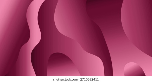 Um plano de fundo abstrato moderno que apresenta padrões ondulados elegantes e fluentes em um gradiente suave de rosa claro a Borgonha profunda. Ideal para apresentações ou arte digital.