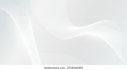 Moderner abstrakter Hintergrund mit eleganten fließenden Linien, die futuristische digitale Technologiekonzepte darstellen, perfekt für Vektorgrafiken, innovatives Branding, Präsentationen, Websites und kreative technische Visuals.