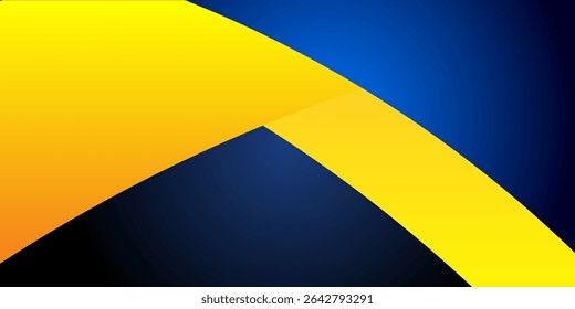 Modern abstract background with smooth blue and gold curved shapes, perfect for luxury, business