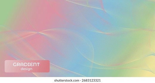 Modern Abstract Background with a smooth grid of pastel colors (pink, blue, yellow) with soft, flowing lines and a subtle Gradient effect. Vector illustration