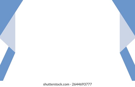 Modern abstract background with soft blue and white geometric shapes creating a clean central space. Ideal for professional templates, certificates, presentations, or minimal graphic designs.
