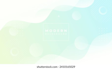 Modern abstract background, soft color, green and yellow gradation , wave effect stye, memphis gometric, abstract