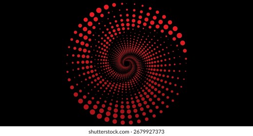 Fundo abstrato moderno. Ícone de logotipo espiral ou elemento de design. Pontos pretos em simples