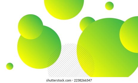 Modern Abstract Background with Square Fluid Liquid Vibrant Yellow Green Gradient Color