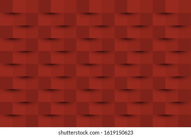 Modern abstract background.Red square geometric pattern.Paper folded style.Design for wallpaper ,backdrop ,cover book ,tile ,banner ,poster ,card.Vector.Illustration.