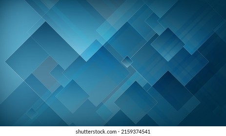 Modern Abstract Background with Square Mosaic Elements and Dark Blue Color