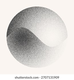 Fundo abstrato moderno com pontilhado círculo ou espiral como logotipo ou elemento de design. Formas pretas em um fundo branco. Conceito de símbolo Yin e Yang.