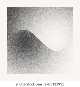 Fundo abstrato moderno com pontilhado quadrado ou espiral como logotipo ou elemento de design. Formas pretas em um fundo branco. Conceito de símbolo Yin e Yang.