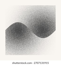 Fundo abstrato moderno com pontilhado quadrado ou espiral como logotipo ou elemento de design. Formas pretas em um fundo branco. Conceito de símbolo Yin e Yang.