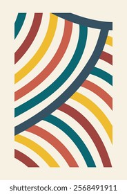 Modern abstract background with stripes. Retro geometric Scandinavian style poster