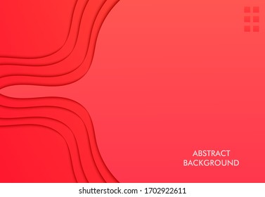 Fondo abstracto moderno con estilo de papel cortado y color dominante rojo. Se puede utilizar en formato digital, papel pintado, banner, fondo, afiche, portada y mucho más