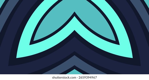 A modern, abstract background with symmetrical, layered curves in a cool blue color palette.