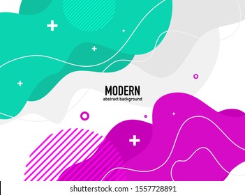Modern abstract background template. Fluid shape with blue and purple color. Flat background vector.
