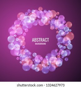 Modern abstract background. Template with transparent balls of different sizes. Vector illustration