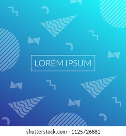 Modern abstract background texture with geometric patterns and shapes with triangles, circles and wavy lines. Cover design, banner, card, flyer, poster template. Vector illustration.