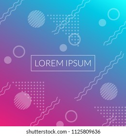 Modern abstract background texture with geometric patterns and shapes with triangles, circles and wavy lines. Cover design, banner, card, flyer, poster template. Vector illustration.