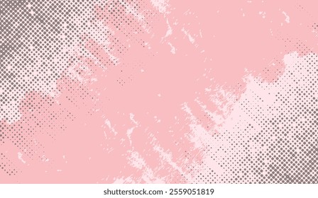 modern abstract background with textured pink paint strokes and halftone dot patterns. Ideal for design projects, art concepts, and trendy visuals