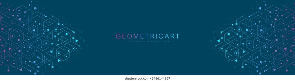 Modern abstract background with triangle and hexagon shapes pattern. Triangular geometric texture for header, web banner, website, presentation