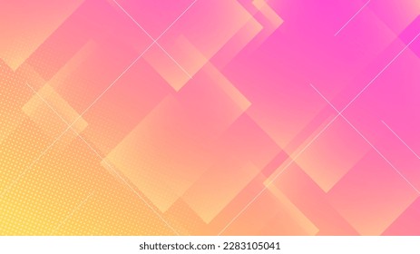 Modern Abstract Background Triangle Mosaic and Orange Pink Gradient Color