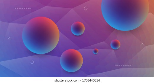 Fondo abstracto moderno con elementos de mosaico y redondeo triángulos y gradiente brillante colorido con un tema de tecnología digital.