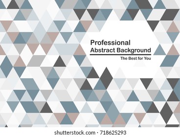 Modern abstract background in triangular shape with text space. Template design in blue tone for business presentation, cover and web banner.   