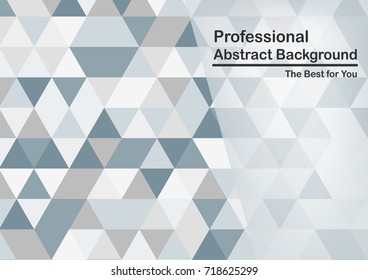 Modern abstract background in triangular shape with text space. Template design in blue tone for business presentation, cover and web banner.   