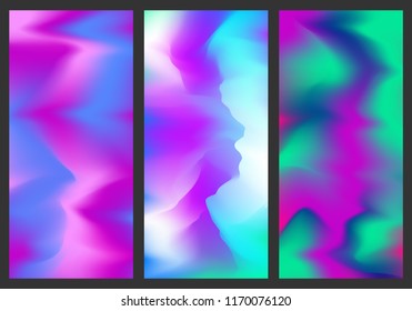 Modern abstract background. Vector Wallpaper for your phone. Set of bright backgrounds. Set of blurred neon backgrounds.