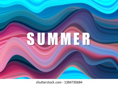 
Modern abstract background. Vector waves. Flow of acrylic color paint.