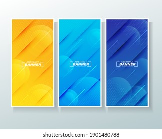 Modern Abstract Background Vertical Banner Set.