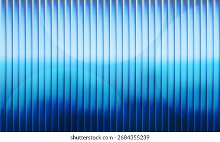 Modern abstract background with vertical blue lines overlapping soft circular light patterns. Fractal glass gradient background. Ideal for digital, tech, web, presentation, branding, cover design