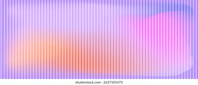 Modern abstract background with vertical lines, soft gradient in pink, purple and orange tones. Smooth and flowing aesthetic, fractal glass gradient background. Vector illustration
