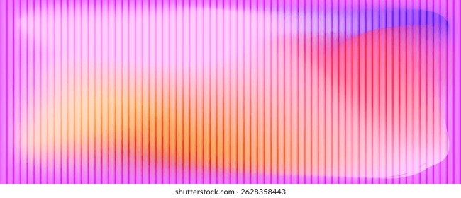 Modern abstract background with vertical lines, soft gradient in pink, purple and orange tones. Smooth and flowing aesthetic, fractal glass gradient background. Vector illustration
