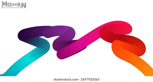 Modern Abstract Background with Vibrant Gradient Ribbon Design for Presentations