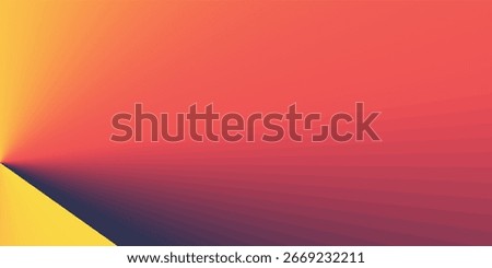 A modern abstract background with a warm color gradient radiating in geometric rays from yellow and orange to deep purple.